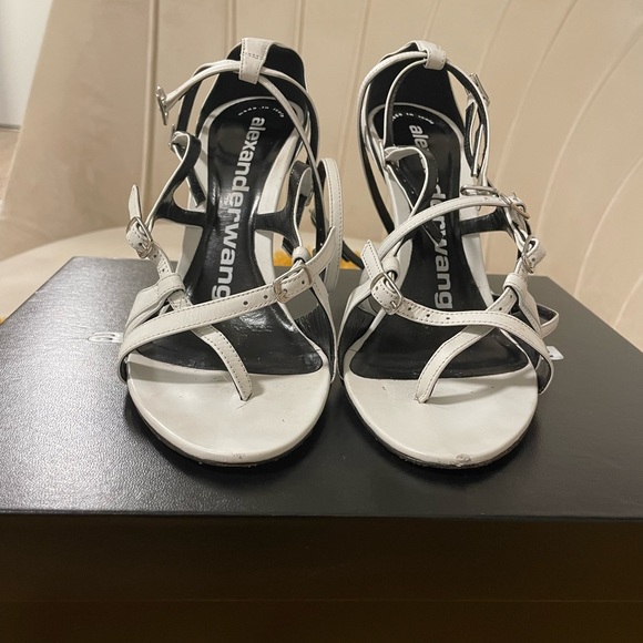 ALEXANDER WANG STILETTO KILEY CALF STRAPPY SANDAL
SHOES 37.5 white - Picture 5 of 6